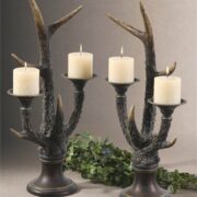 Horn, Candleholder, S/2